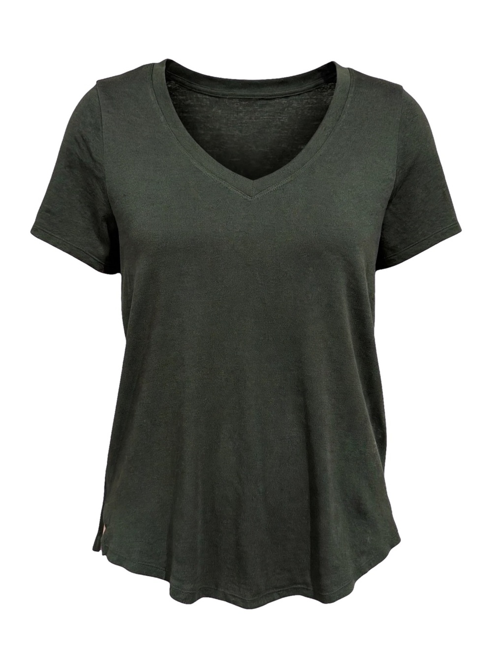 NWT ATHLETA BREEZY SCOOP V-NECK TEE GREEN WOMEN’S LARGE